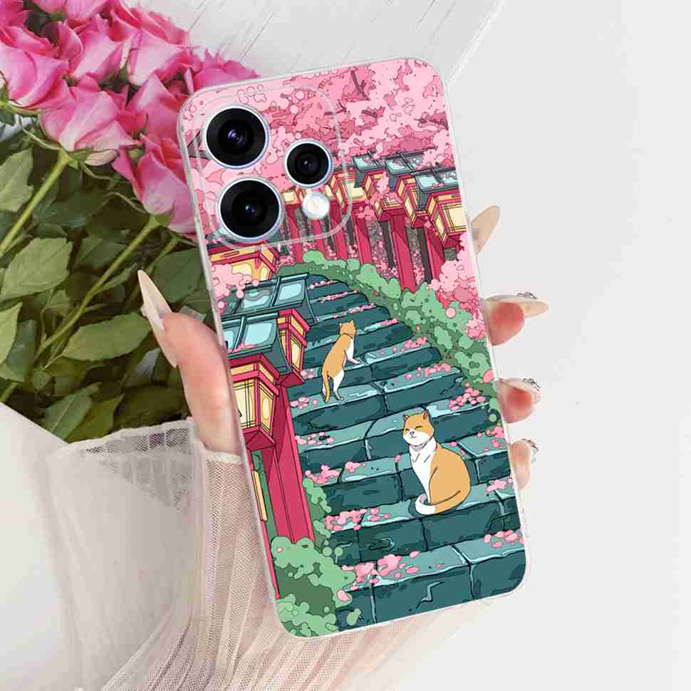 Para Oppo Reno15 5G Funda Flor Colorida Silicona Suave Cubierta Trasera Para Oppo Reno15 Reno 15 5G CPH2825 Carcasa de Teléfono Fundas