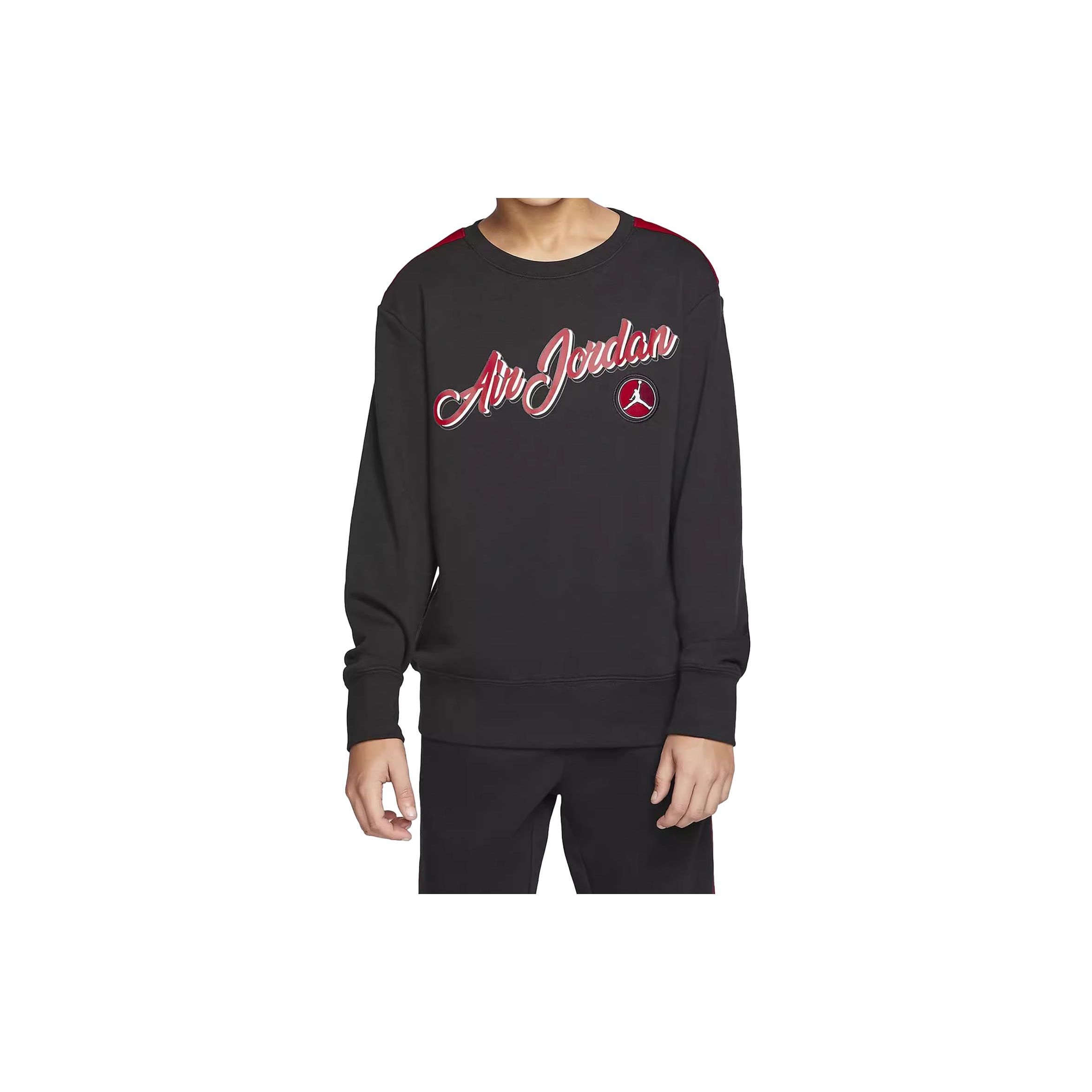 

Nike Letter Print Crewneck Casual Sweatshirt Kids tops Black CV5749-010 S