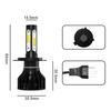 2PCS 6000K 4-Sided H4 LED Car Headlight 20000LM Auto Headlamp Led Lights 12V For Hyundai Tucson 2004 2005 2006 2007 2008 2009