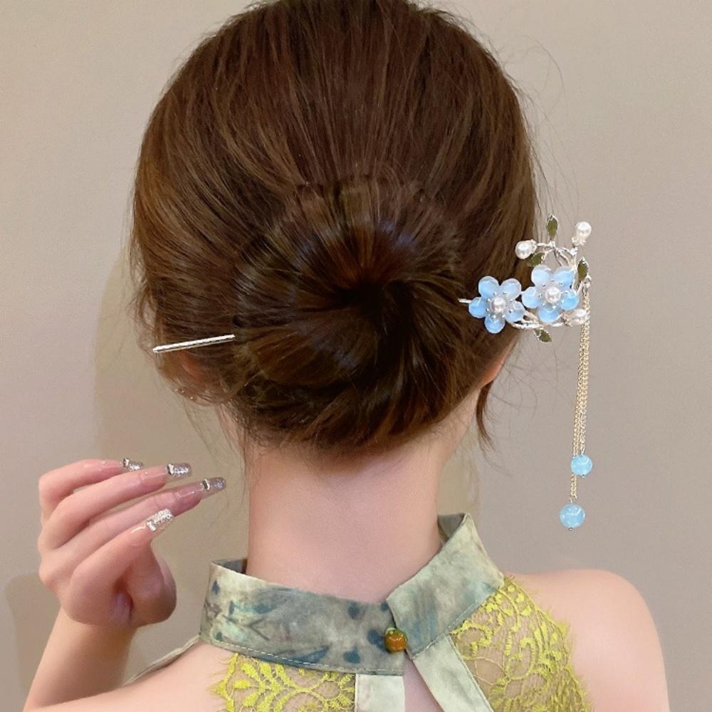 Eleganti Fermacapelli Fiore di Ciliegio Bastoncini per Capelli in Lega Giapponese con Fiori Rosa Accessori per Capelli da Donna per Chignon Alti Stile Hanfu Regali