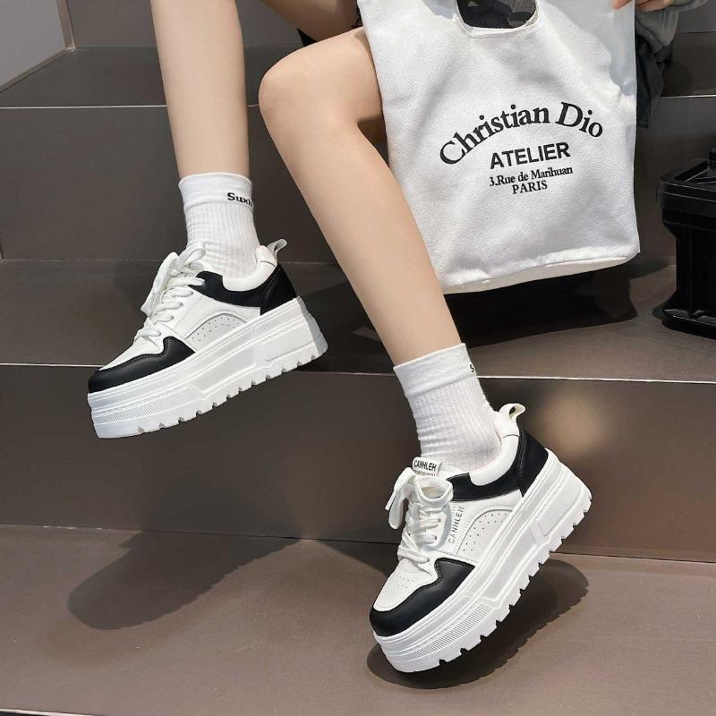 Thick-soled heightened breathable little white shoes women's new versatile lace-up air force casual sports shoes single shoe trend
