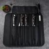 Kochmesser-Tasche Beil Messer Schwarze Leinwand Roll-Taschen Scheide Tragbarer Aufbewahrungs-Trage-Organizer Küchenwerkzeuge Messerhalter
