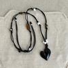 Irregular Love Heart Flower Beaded Pendant Necklace Adjustable Length Neckchain For Women Enamel Craft Jewelry