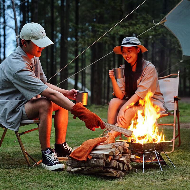 Pelliot Flame-Retardant Leather Camping Gloves