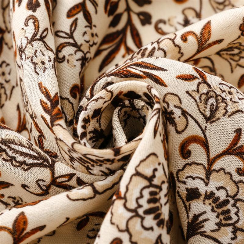 Winter Brand Patchwork Garden Floral Tassel Viscose Shawl Scarf Lady Soft Pashmina Hijab and Wraps Foulard Muslim Sjaal 180*90Cm