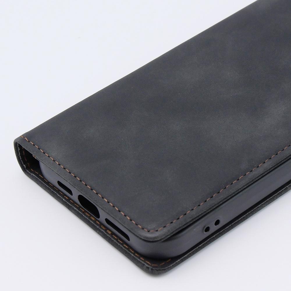 ERBORD Vintage Wallet Case for iPhone 15 Pro Max with Flip, Black