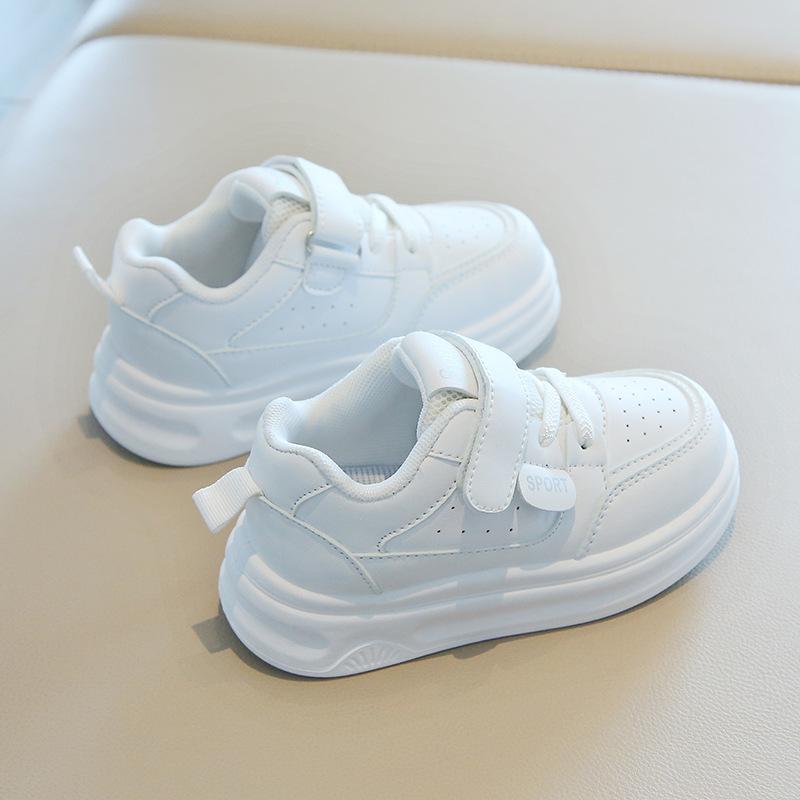 Spring and autumn new children's white sneakers, boys' sports shoes, lightweight girls' casual sneakers, soft-soled baby shoes