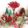 1PCS Christmas Red Berries Ornament Artificial Foam Berry Flower Branches DIY Wreath Xmas Tree Wedding Party Home Decoration