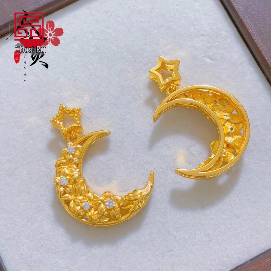 Xiaohongshu Light Luxury Gold Dot Diamond Star Laurel Pendant Necklace