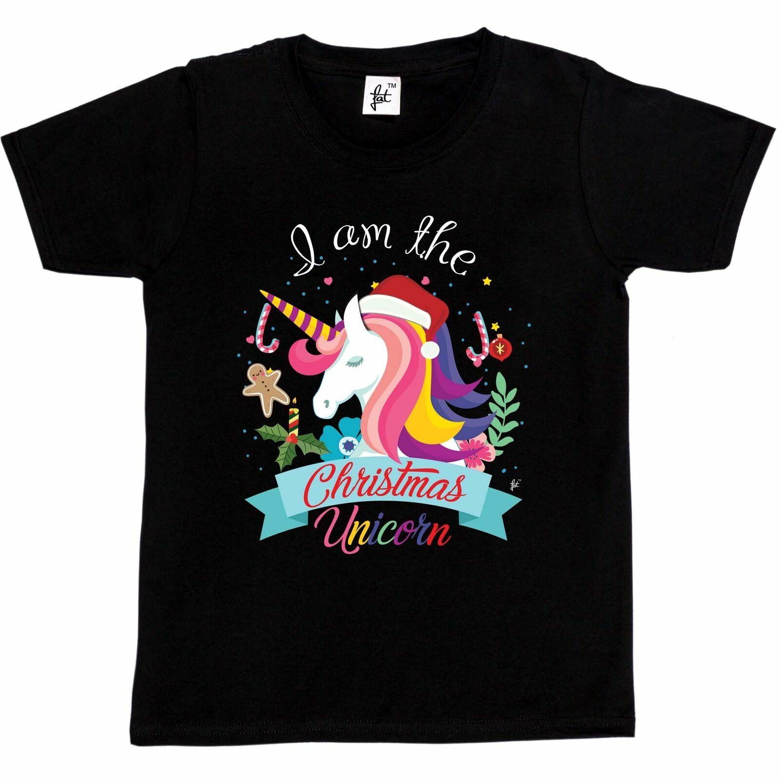I Am The Christmas Unicorn Decorations Candy Cane Kids Boys Girls T-Shirt XXL