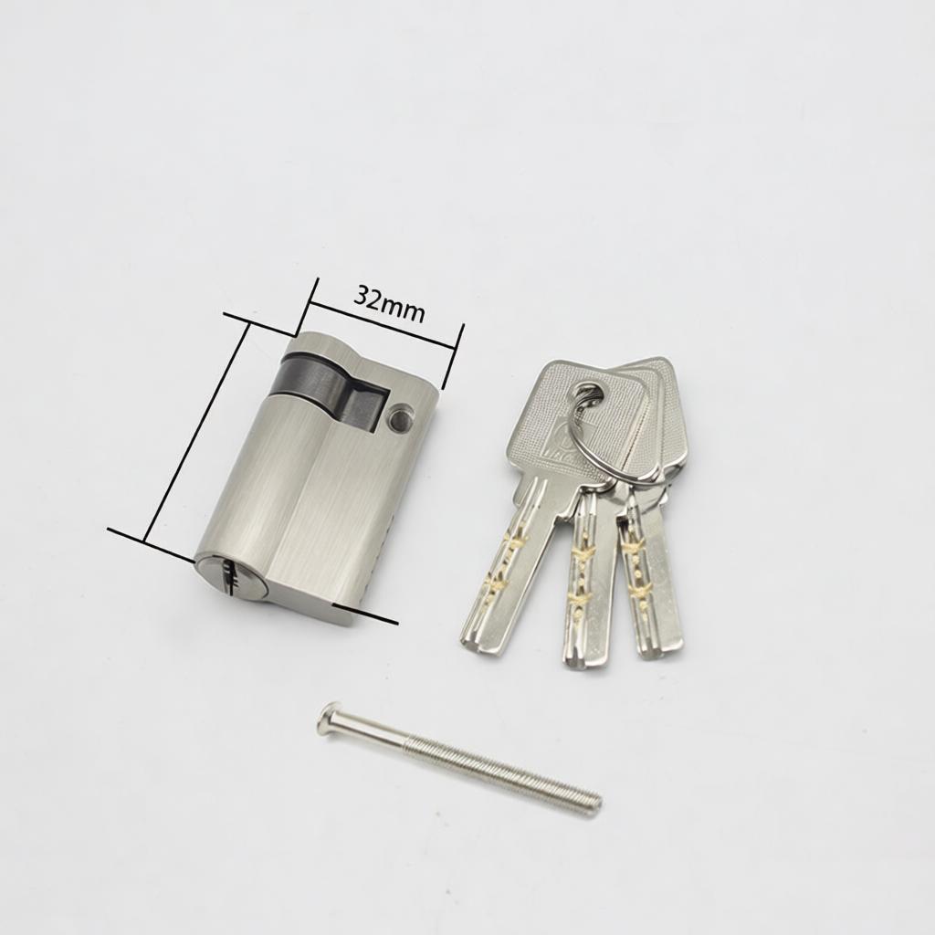 45MM Brass Half Lock Cylinder an Profile Single Side Knob Operated Security Core Replacement Door Hardware Accessory