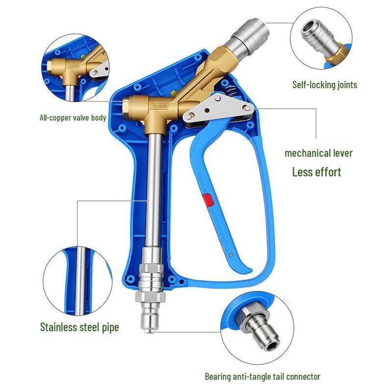 High-Pressure Car Wash Water Gun 350bar/5000psi Multifunctional Spray Nozzle