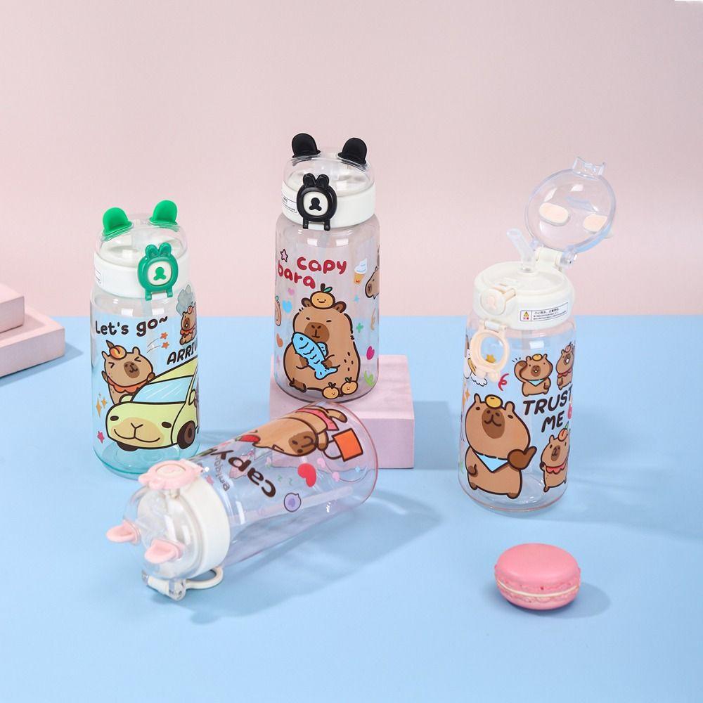 500ml Capybara Water Bottles Cartoon Capybara Drinking Bottle Transparent Plastic Cup  Juice