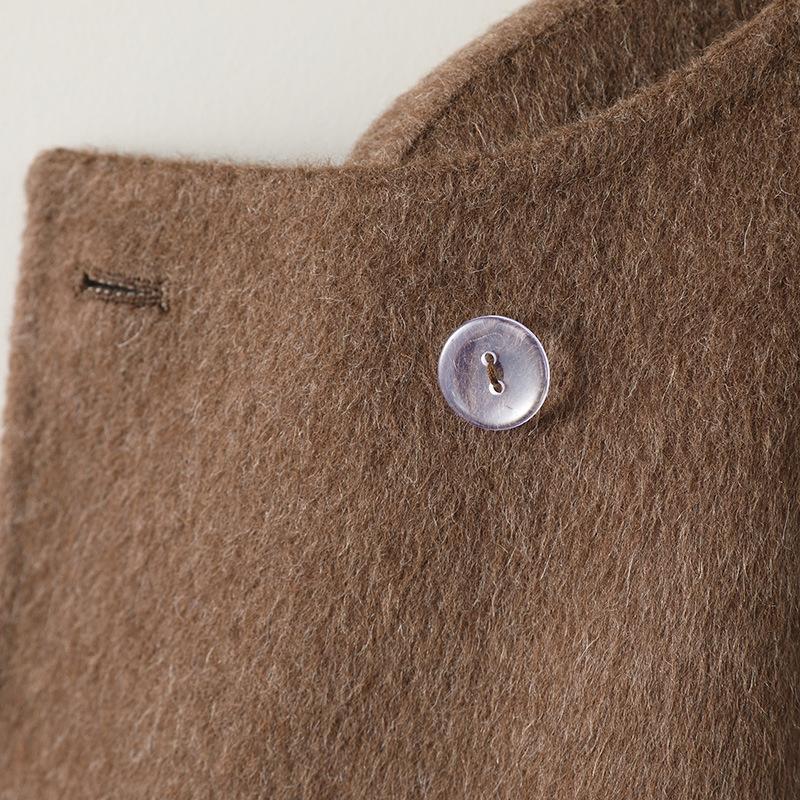 Spring New Double-sided Cashmere Coat Women's Short Round Neck Temperament Versatile Woolen Coat Small