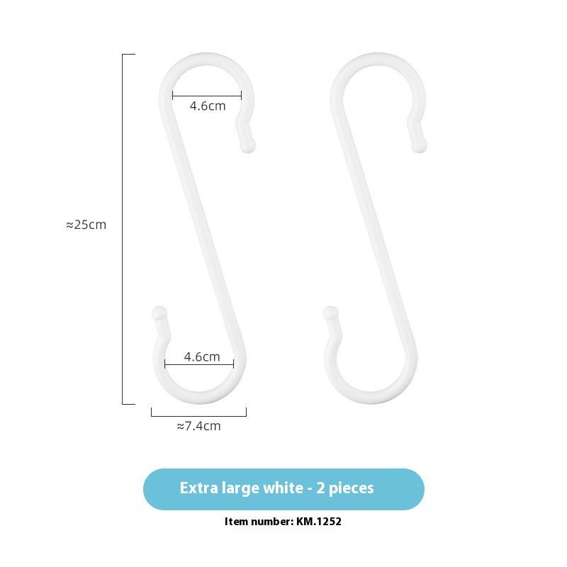 8Pcs S-Shaped Door Behind Hook Multi-Purpose Kitchen Hooks Wardrobe Clothes Cross Bar Universal Portable Bathroom Plastic Hook