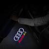 2026 Hot 2/4PCS car door LED laser logo projector allroad Sline is suitable for Audi QUATTRO brand new welcome light tricolor logo badge.