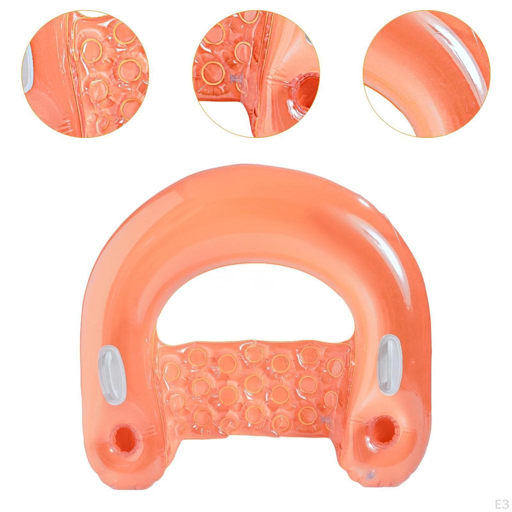 Adult Inflatable Pool Lounger with Cup Holder for Summer Fun