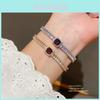 Geometric Zircon Square Pendant Adjustable Bracelet For Women Gift