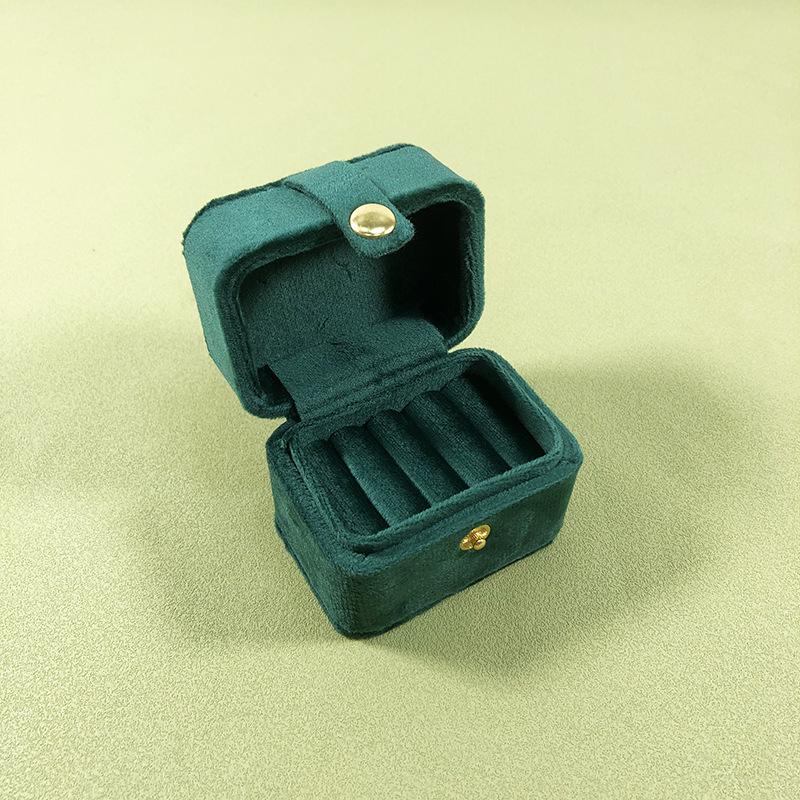 

Compact Velour Travel Jewelry Box with Snap Button Closure for Rings & Earrings