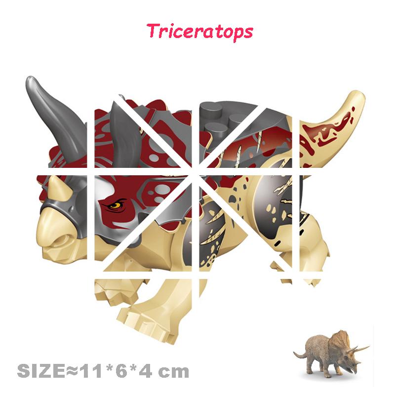 Velociraptor Triceratops Jurassic Dinosaurier Welt Indominus T-Rex Modell Zusammenbauen Pädagogische Bausteine Spielzeug für Kinder Geschenke