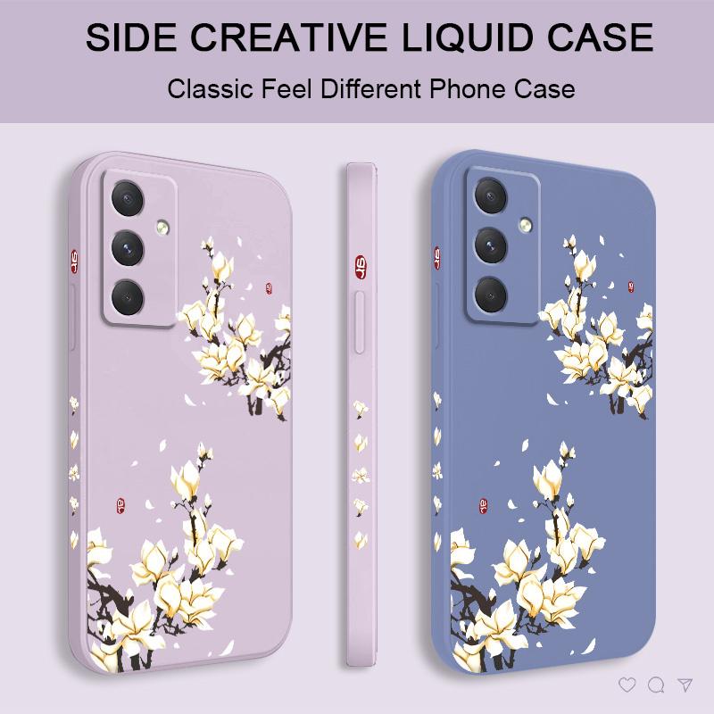Golden Petal Flower Phone Case For Samsung Galaxy A56 A36 A26 A16 A06 A17 A07 A55 A35 A25 A15 A05 A54 A34 A24 A14 A04 4G 5G Cove