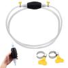 Manual Liquid Siphon Pump, Portable PVC Fuel Oil Transfer Hose with Metal Clamps, Power‑Free Hand Pump for Oil Water Extraction