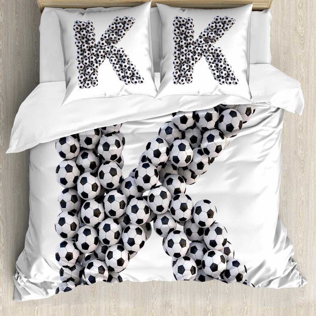 Zestaw pościeli piłkarskiej 3D Sportowa poszwa na kołdrę Poszewka na poduszkę 2 lub 3 sztuki AU140 * 210 Dekoracja pokoju chłopięcego