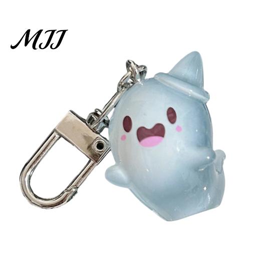 Glow Keychain Glow-in-the-dark Ghost Luminous Design Multiple Expressions Halloween Bag Hanging Ornament Accessory