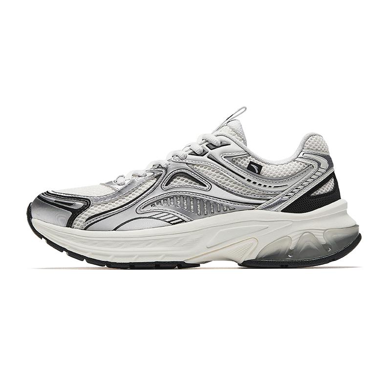 

New Anta Cushioning, Wear Resistant Low top Casual Running Shoes Women s White Silver 922535595-5 36