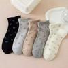 Summer New Lace Love Printed College Style Short Socks Sweat Absorbing Breathable Casual and Comfortable Low Cut Socks