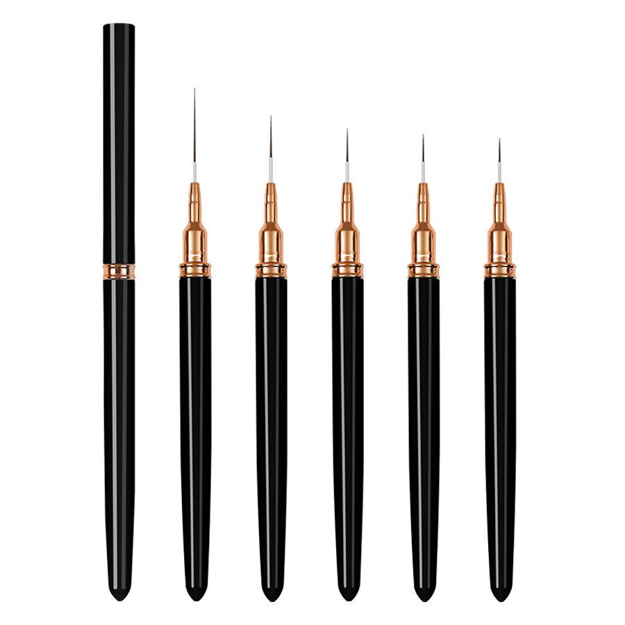 5Pcs Nail Art Liner Brush Set, French Stripe Line Painting Drawing Flower Pen for Acrylic & Gel Polish Manicure Tool