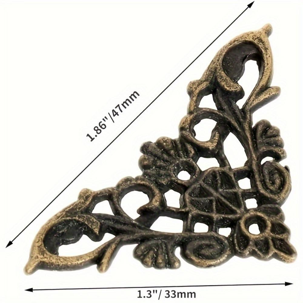 26pcs Vintage Bronze Metal Corner Covers for Furniture & Crafts - Easy Install, Durable Decorative Appliques