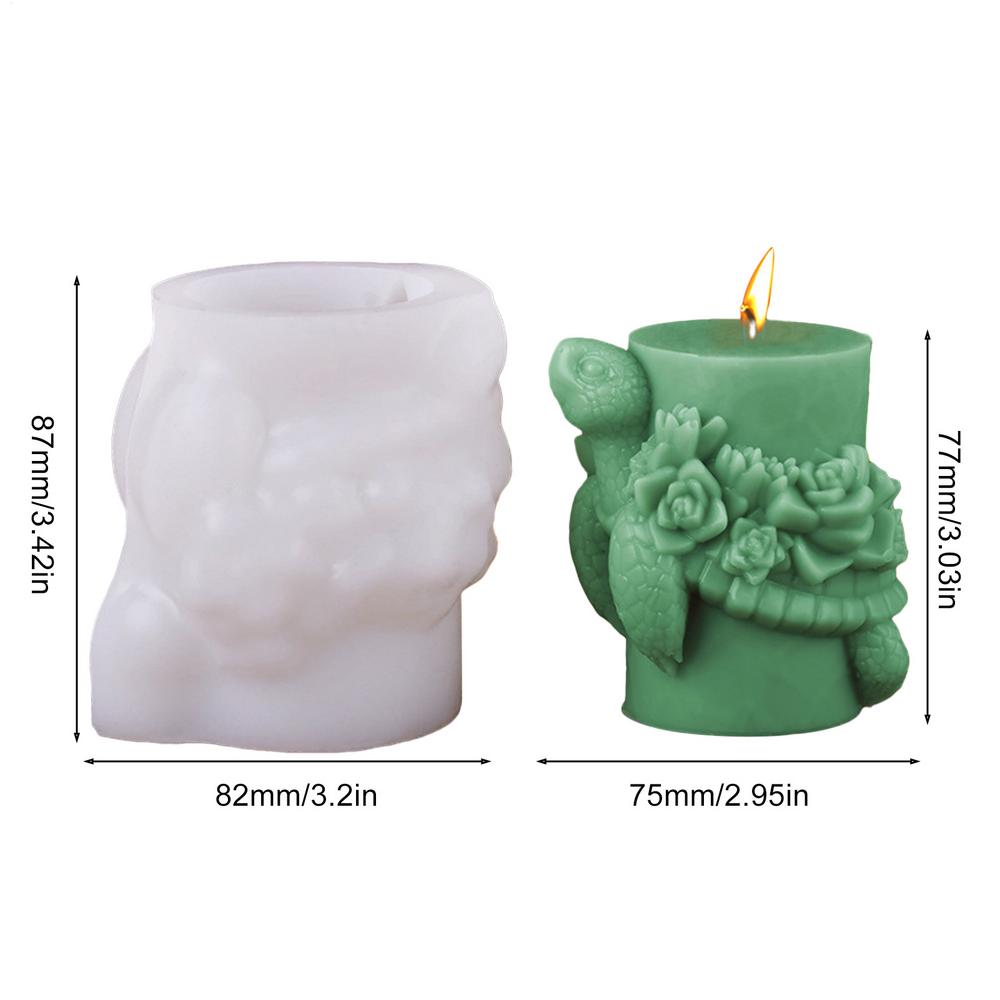 3D Candle Silicone Mold Succulent Turtle Diffuser Stone Ornament Resin Animal Moulds Cake Clay Making Crafts Accessories
