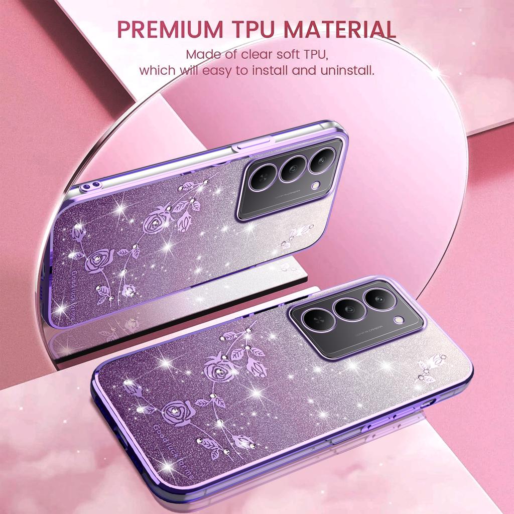 KADEM For Realme 14x 5G Case Flower TPU Flexible Gradient Phone Cover