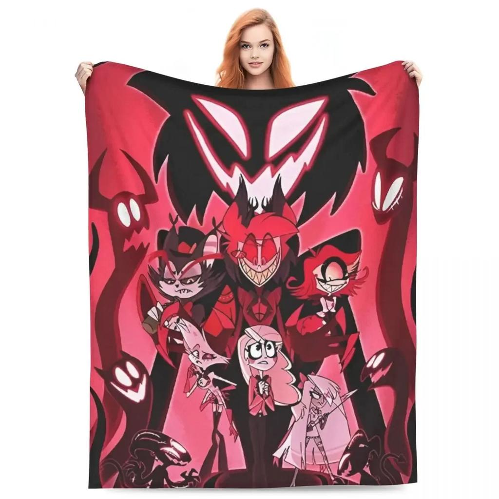 VOX HHazbin Hotel Alastor Game Warm Soft Blanket Travel Office Plush Bedding Throws Fluffy Couch Bed Flannel Bedspread