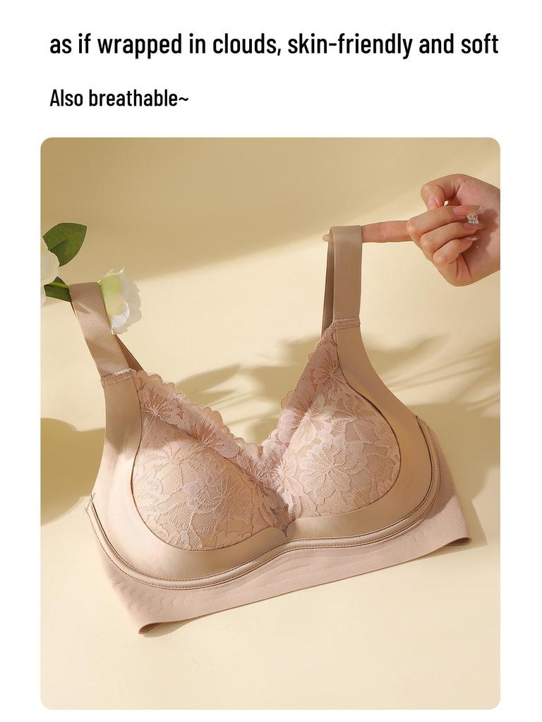 Reggiseno Push-Up in Pizzo per Seno Abbondante - Supporto Laterale, Anti-Rilassamento, Sollevante, Taglie Forti