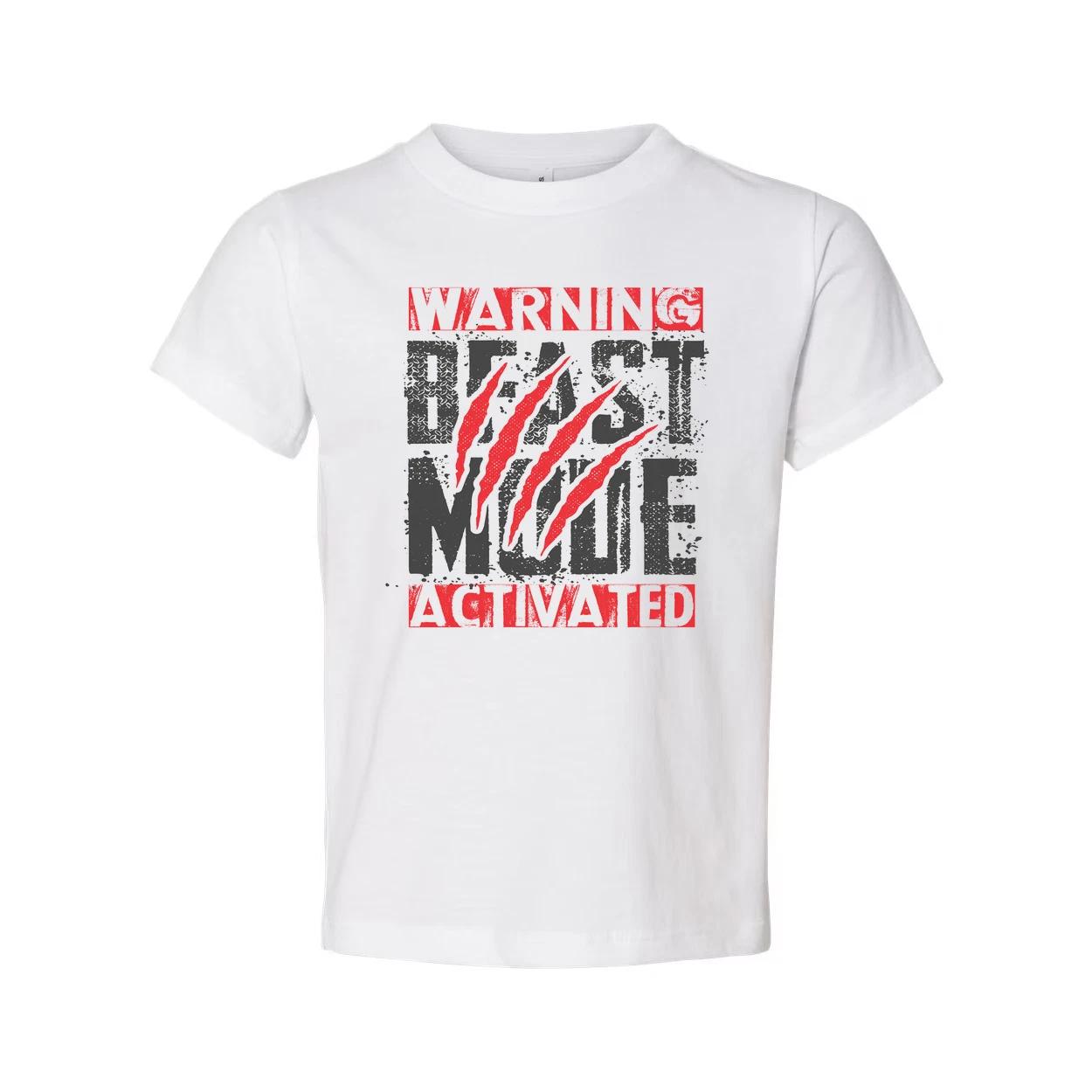 Warning Beast Mode Activated Unisex Graphic T Shirt Short Sleeve Cotton Tee For 2XL