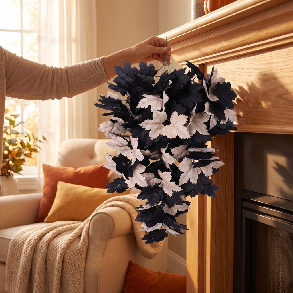 Artificial Maple Leaf Wall Hanging Garland for Fall Home Decor Indoor Outdoor