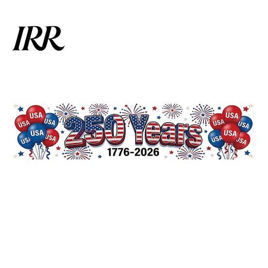 Independence Day Decor 250th Anniversary Banner 6.5x1.5ft 250 Years of Freedom American Patriotic Decoration 1776-2026 Outdoor Party USA Porch
