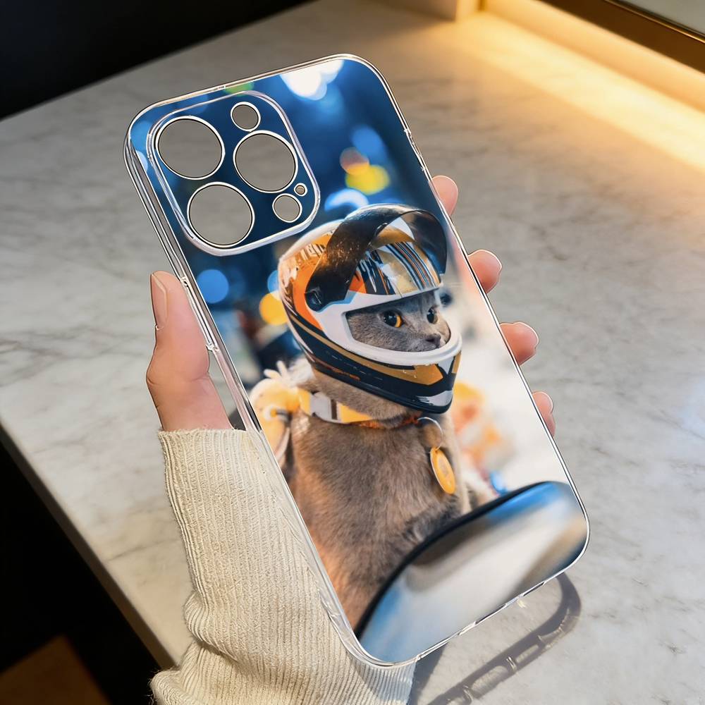 

F-Funny meme Pet C-Cat Phone Case For iPhone 17 16 15 14 13 12 11 Mini Pro Max Plus Transparent Cover iPhone17air