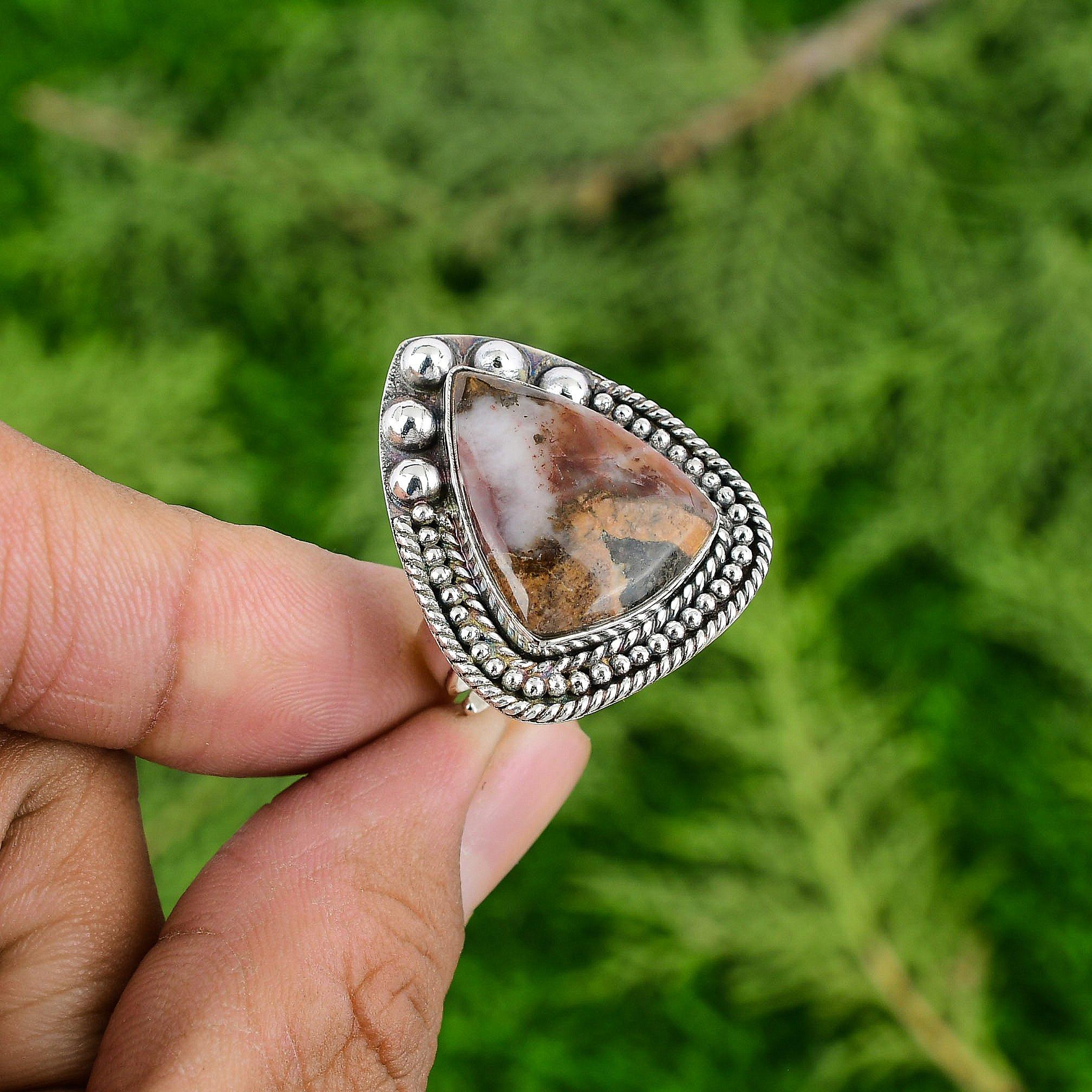 

Mookaite Gemstone Handmade Promise Mother Unique Bezel Ring Jewelry 925 Silver Adjustable