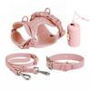 Dog Harness Set PVC Waterproof Chew Proof Small Dogs Leash Collar