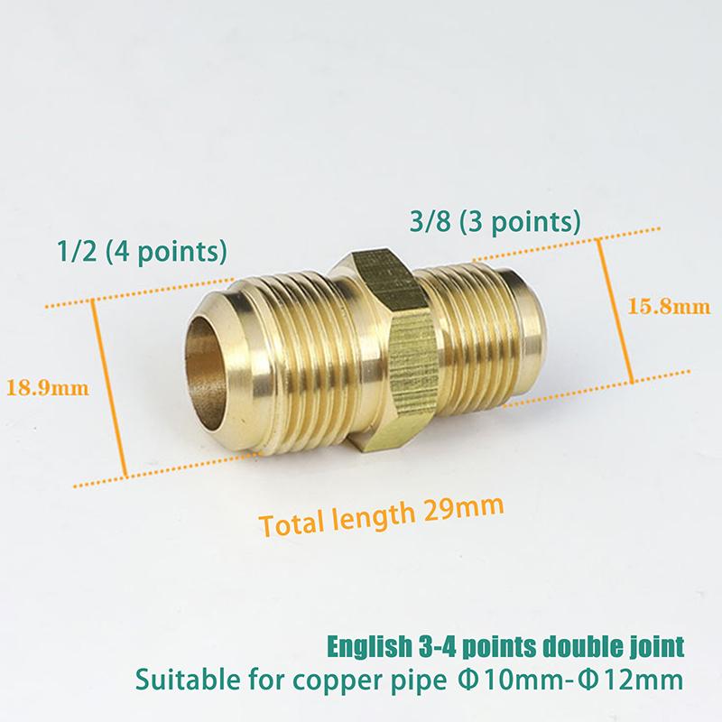 Equal Reducer Nipple Flare Tube OD 1/4" 5/16" 3/8" 1/2" 5/8" 3/4" 7/8" SAE-Standard Brass Pipe Fitting Connector Air Coniditoner