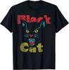 Retro Vintage Black Cat Graphic T-shirt