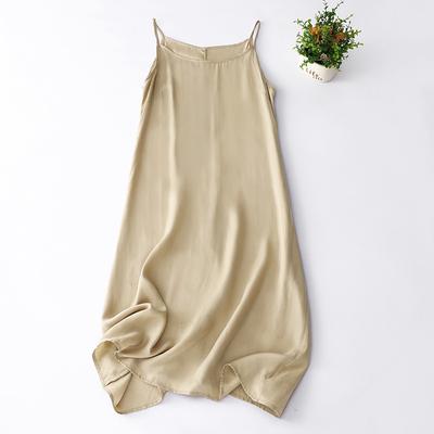 Solid Color Suspender Cotton and Linen Dress Women's Summer 2025 New Loose and Comfortable Inner Base Medium and Long Skirt