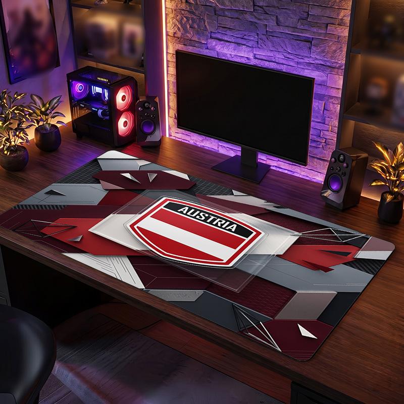 Austria Football Crest Mouse Pad, Extended Non Slip Rubber Desk Mat for Gaming Office Laptop Fan Gift