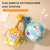 Plush Ball Dog Chew Toy Boredom Stress Relief Bite Resistant Squeaky Cartoon Ball Toy with Cotton Rope Pet Teething Cleaning Toy