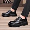 FashionBritish Men's Business Shoes Fashion Casual New Designer Platform Shoes for Men Spring Autumn Black Cow Leather Shoe Male
