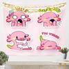 Cute Cartoon Axolotl Tapestry Seaweed Wall Blanket Tapestries Marine Life Wall Hanging for Kids Teens Girls Boys Room Home Decor