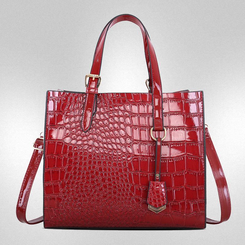 New Women's Bag Casual Crocodile Pattern Handbag Trendy Large Capacity Autumn and Winter New Shoulder Bag, Messenger Bag